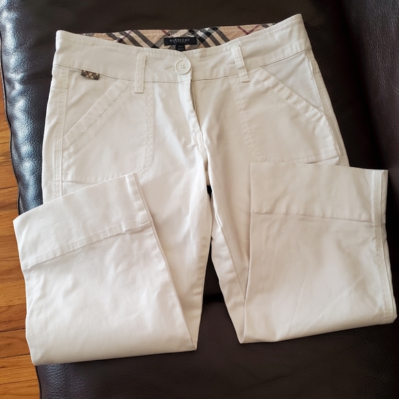 Burberry Women White Cropped/Capri Pants Size 4. - Picture 8 of 16